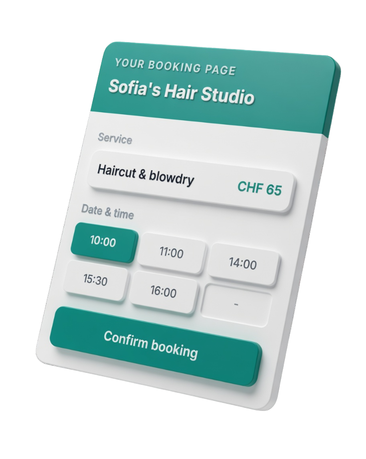 SmallSalon booking page preview